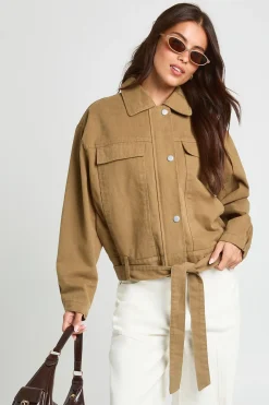 Veste Boutonnée Avec Ceinture