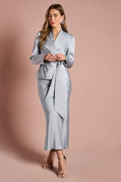 Coast Veste Cache-Cœur Structurée en Satin<Femme Tailleurs|Satin Et Dentelle