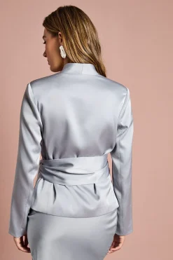 Coast Veste Cache-Cœur Structurée en Satin<Femme Tailleurs|Satin Et Dentelle