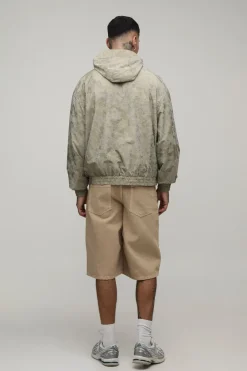 boohooMAN Veste Cagoule À Carreaux Texturés Coupe Ample Grande Taille<Homme Tout Afficher|Vestes & Manteaux Tall