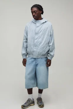 boohooMAN Veste Cagoule À Carreaux Texturés Coupe Boxy<Homme Manteaux Et Vestes