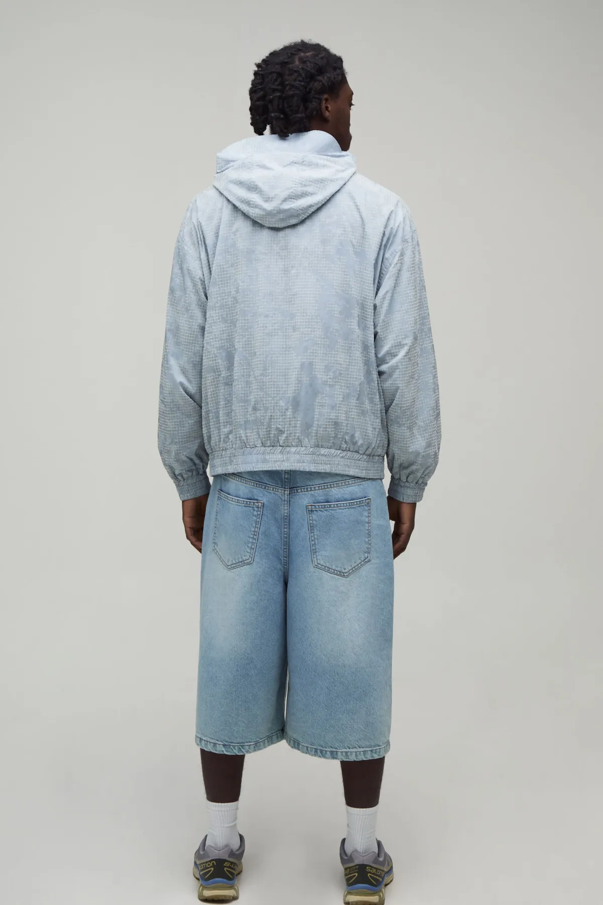 boohooMAN Veste Cagoule À Carreaux Texturés Coupe Boxy<Homme Manteaux Et Vestes