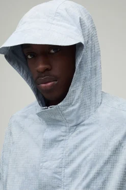 boohooMAN Veste Cagoule À Carreaux Texturés Coupe Boxy<Homme Manteaux Et Vestes