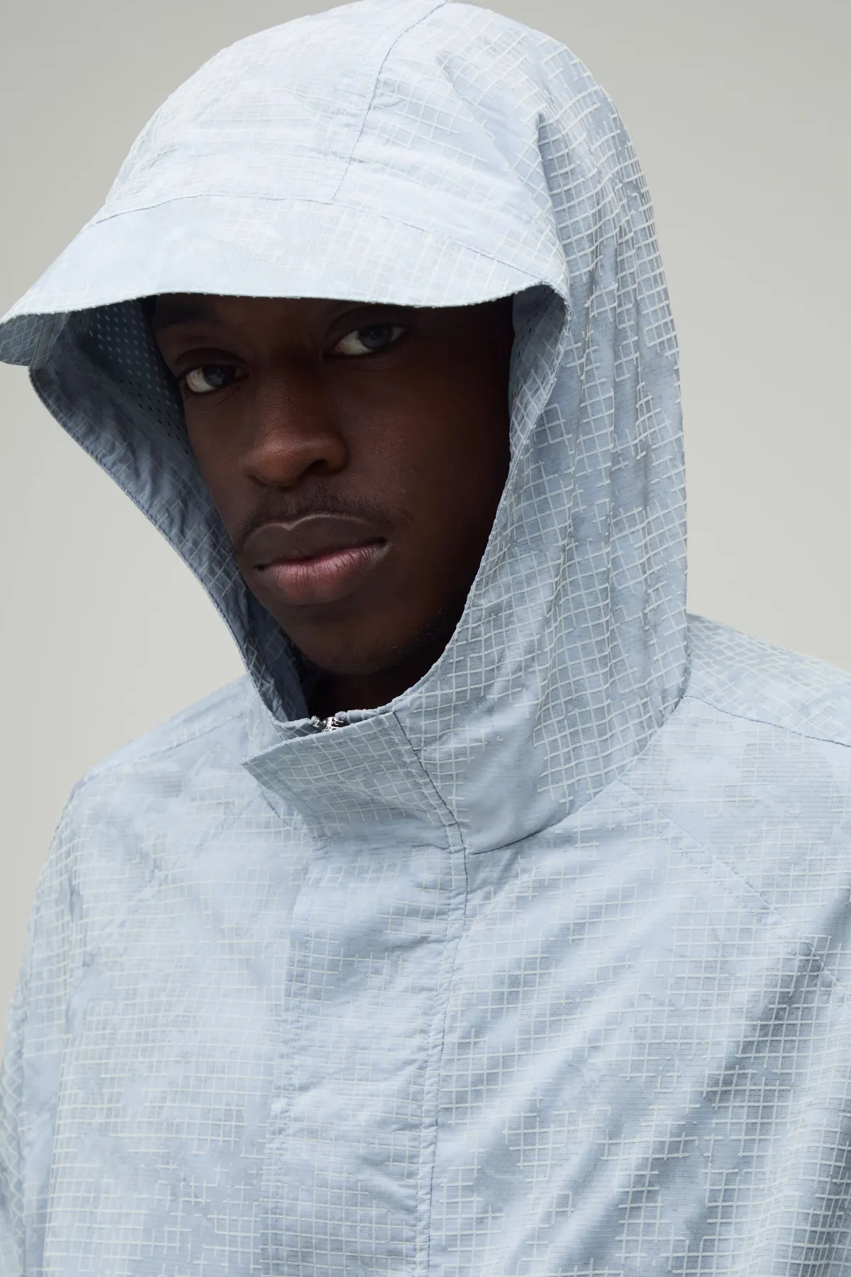 boohooMAN Veste Cagoule À Carreaux Texturés Coupe Boxy<Homme Manteaux Et Vestes