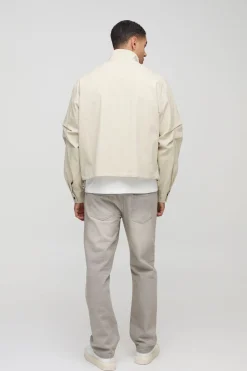 Veste cagoule oversize en sergé à coupe boxy et col entonnoir
