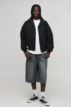 Veste Cagoule Oversize Extrême En Sergé Col Cheminée