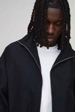 Veste Cagoule Oversize Extrême En Sergé Col Cheminée