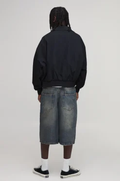 Veste Cagoule Oversize Extrême En Sergé Col Cheminée