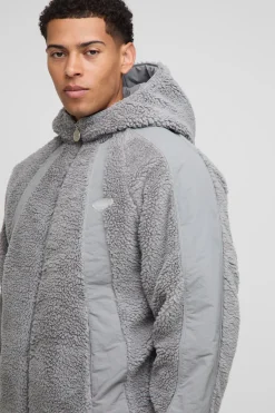 boohooMAN Veste à capuche coupe régulière en synthétique et mélange de nylon<Homme Manteaux Et Vestes