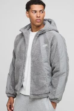 boohooMAN Veste à capuche coupe régulière en synthétique et mélange de nylon<Homme Manteaux Et Vestes