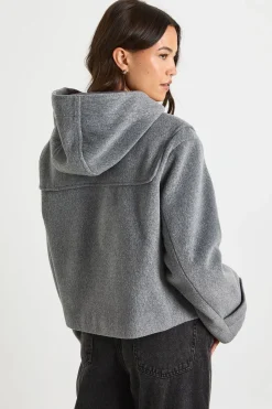 boohoo Veste à capuche à fermeture toggle effet laine<Femme Vestes & Manteaux