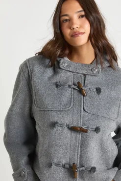boohoo Veste à capuche à fermeture toggle effet laine<Femme Vestes & Manteaux