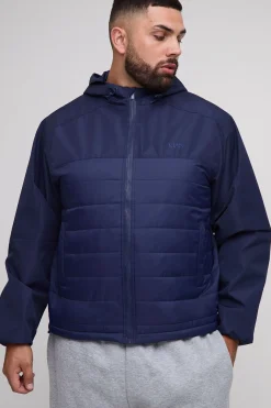 Veste à capuche matelassée légère à coupe régulière Plus