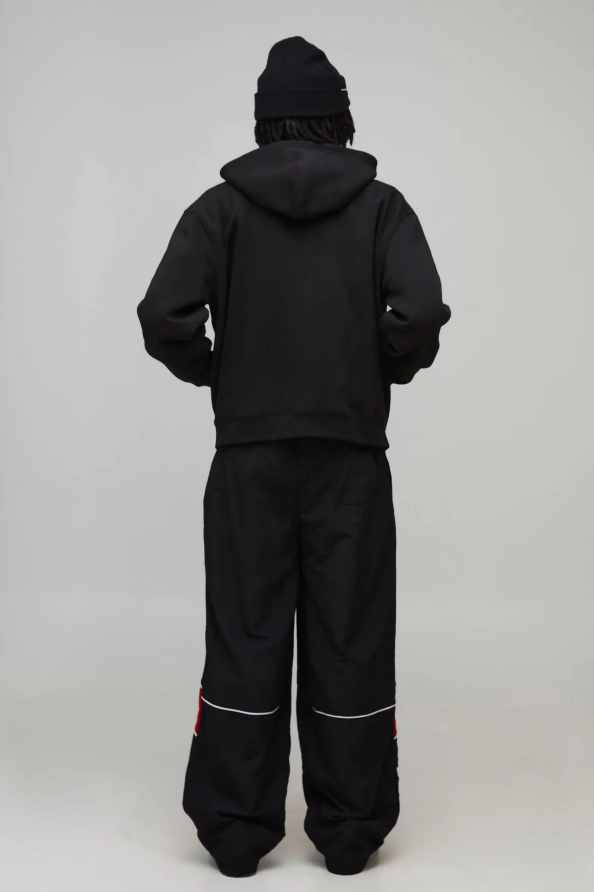 Veste à capuche noire oversize boxy avec imprimé graphique "Hotline" et fermeture éclair intégrale
