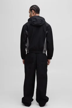 Veste à capuche Regular en ripstop à blocs de couleurs