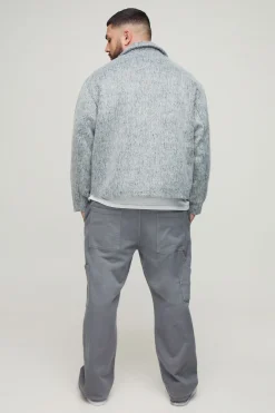 Veste Cargo Plus en mélange de laine, zip intelligent, coupe régulière