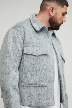 Veste Cargo Plus en mélange de laine, zip intelligent, coupe régulière