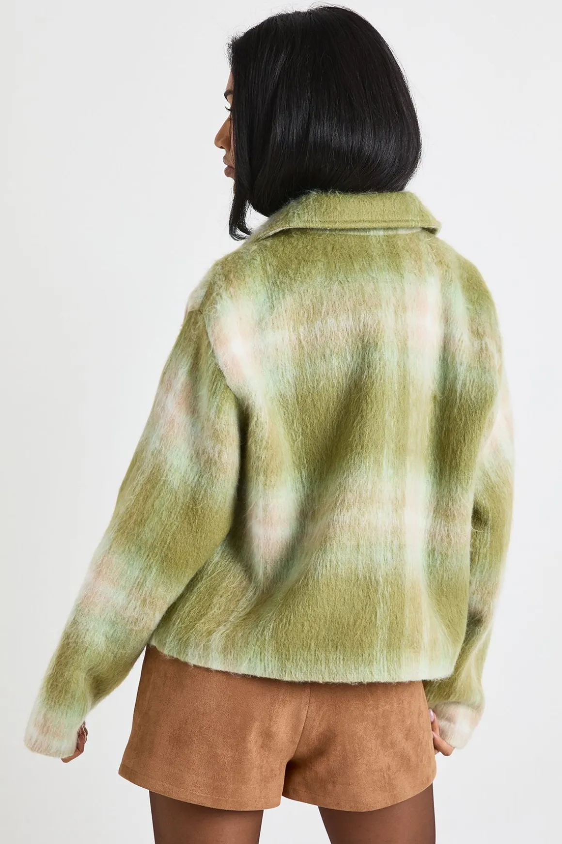 Veste à carreaux effet laine