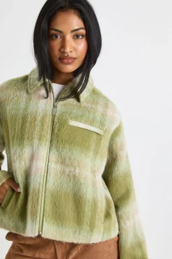 Veste à carreaux effet laine