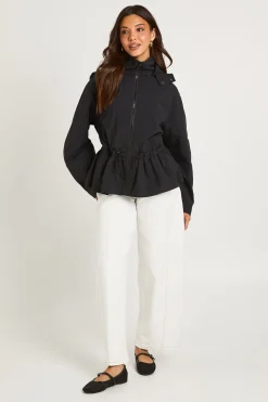 Veste À Casynthétiqueche Avec Taille Froncée