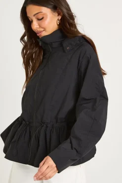 Veste À Casynthétiqueche Avec Taille Froncée
