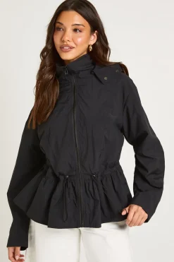Veste À Casynthétiqueche Avec Taille Froncée
