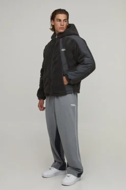 boohooMAN Veste À Casynthétiqueche Coupe Regular En Mélange Borg Et Nylon<Homme Manteaux Et Vestes