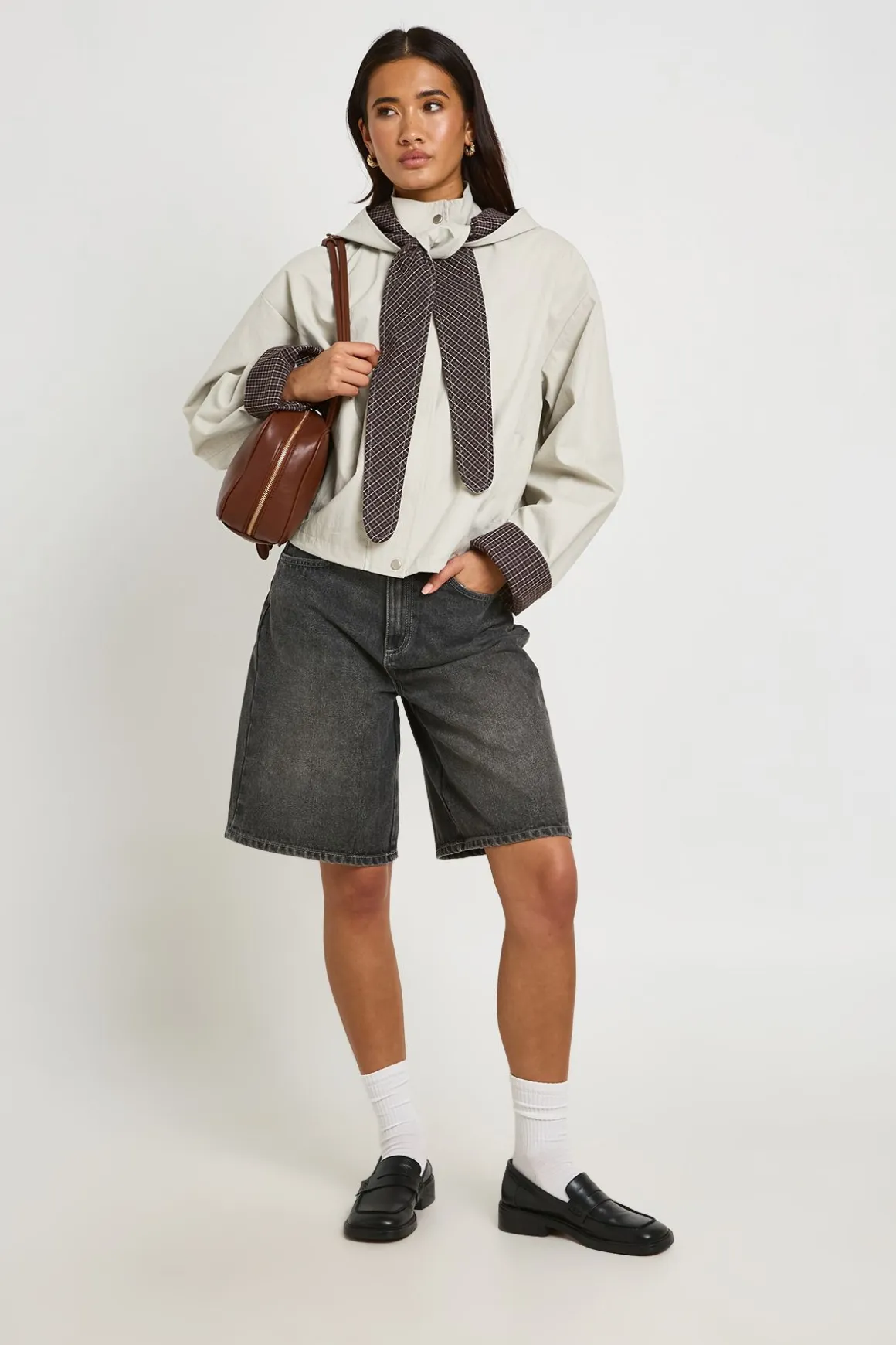 Veste À Casynthétiqueche Doublée À Carreaux