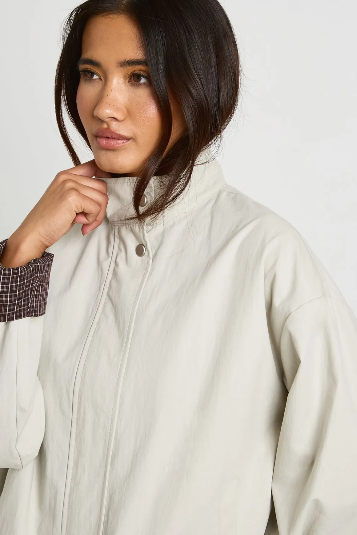 Veste À Casynthétiqueche Doublée À Carreaux