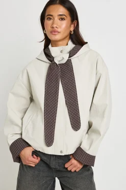 Veste À Casynthétiqueche Doublée À Carreaux