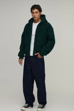 Veste À Casynthétiqueche En Imitation Mouton À Côtes Tricotées Épaisses
