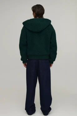Veste À Casynthétiqueche En Imitation Mouton À Côtes Tricotées Épaisses