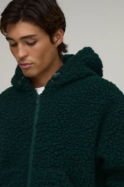 Veste À Casynthétiqueche En Imitation Mouton À Côtes Tricotées Épaisses