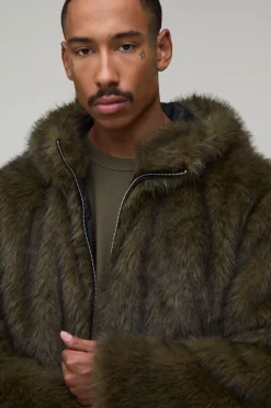 boohooMAN Veste À Casynthétiqueche Oversize En Synthétique Coupe Boxy<Homme Manteaux Et Vestes