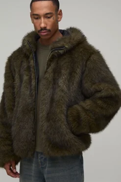 boohooMAN Veste À Casynthétiqueche Oversize En Synthétique Coupe Boxy<Homme Manteaux Et Vestes