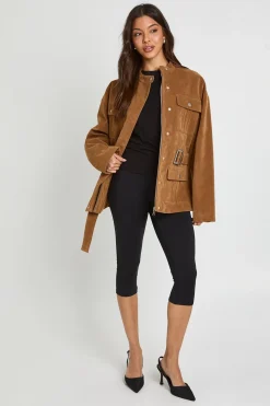 boohoo Veste Ceinturée En Synthétique<Femme Vestes & Manteaux