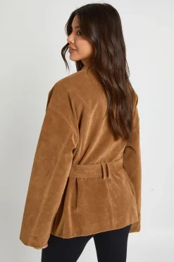 boohoo Veste Ceinturée En Synthétique<Femme Vestes & Manteaux