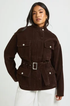 Veste Ceinturée En Synthétique Petite