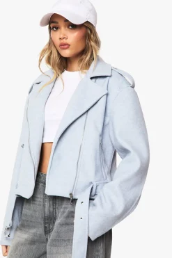 boohoo Veste ceinturée Look Laine<Femme Manteaux Et Vestes D’Automne|Vestes & Manteaux