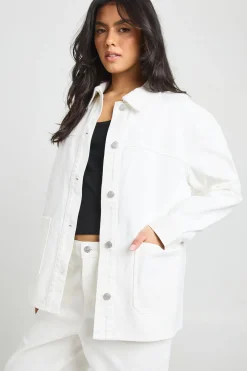 boohoo Veste-chemise En Denim<Femme Denim|Vestes & Manteaux