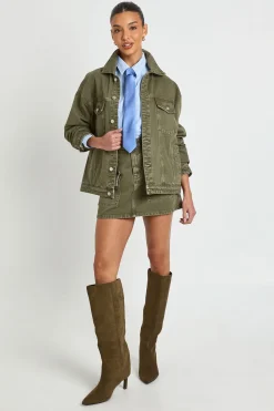 boohoo Veste-chemise En Jean Utilitaire<Femme Denim|Vestes & Manteaux