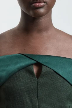 Veste Cintrée Asymétrique À Col Bardot