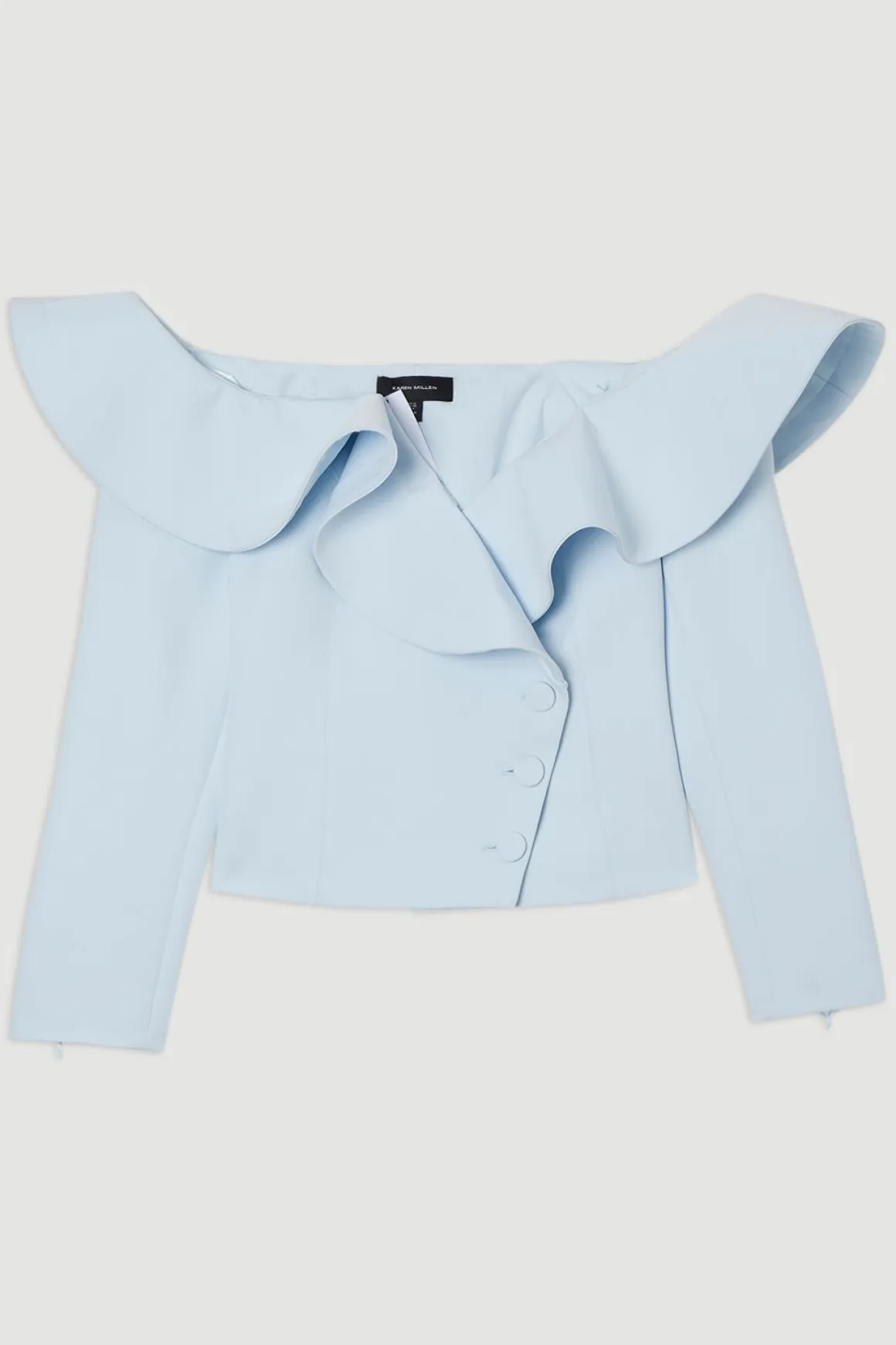 Veste Cintrée Asymétrique À Volant Spectaculaire