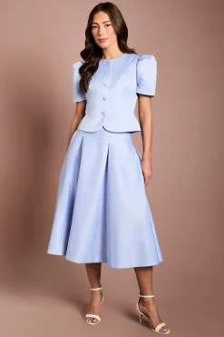 Veste Cintrée Boutonnée À Manches Courtes