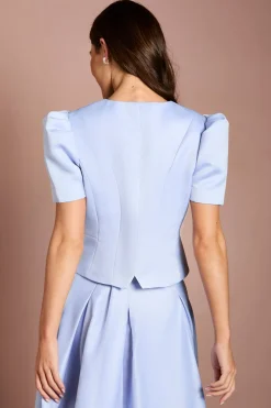 Veste Cintrée Boutonnée À Manches Courtes