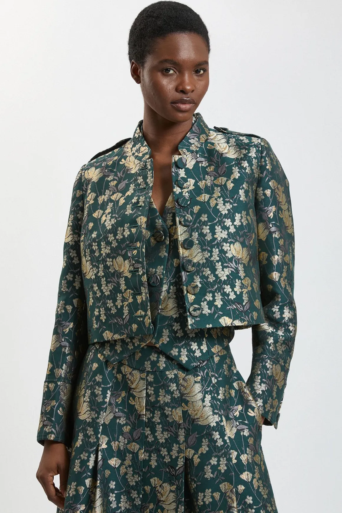 Veste Cintrée À Boutons En Jacquard