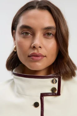 Veste Cintrée Ceinturée en Mélange synthétique Stretch Compact