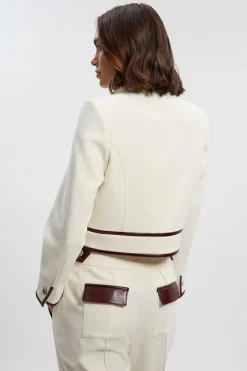 Veste Cintrée Ceinturée en Mélange synthétique Stretch Compact