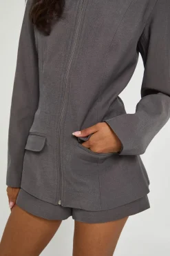 boohoo Veste Cintrée À Col<Femme Tailleurs|Blazers