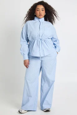 boohoo Veste Cintrée À Col Cheminée Rayée Grande Taille<Femme Tops